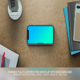 PhoneX Layered PSD Mock-Up with Background