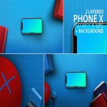 Phone Mock-ups with Blue Background