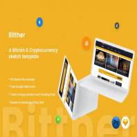 Bitther - Cryptocurrency Magazine Sketch Template