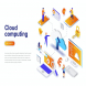 Cloud Computing Isometric Concept