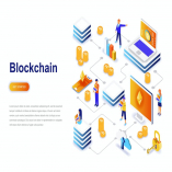 Blockchain and Cryptocurrency Isometric Concept