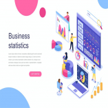 Business Statistic Isometric Concept