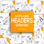 Landing page headers template on various topics