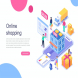 Online Shopping Isometric Concept