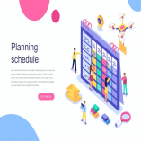 Planning Schedule Isometric Concept