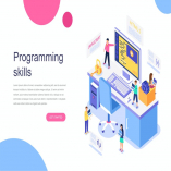 Programming Skills Isometric Concept