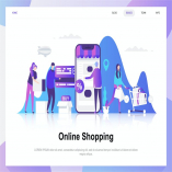 Online Shopping Flat Concept