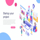 Startup Your Project Isometric Concept