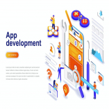 App Development Isometric Concept