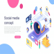 Social Media Isometric Concept