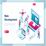 Web Development Isometric Landing Page