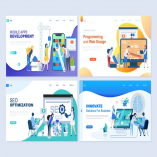 Landing Page Templates Flat Concept