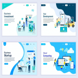 Landing Page Templates Flat Concept