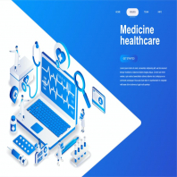 Medicine and Healthcare Isometric Concept