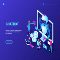 Chat Bot Isometric Landing Page Template