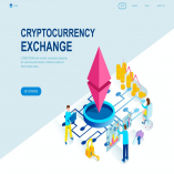 Cryptocurrency Isometric Landing Page Template