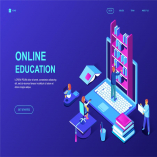 Online Education Isometric Landing Page Template