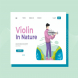 Violin in Nature Landing Page Illustration