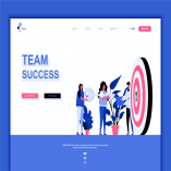 Team Success Flat Landing Page Template