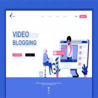 Video Blogging Flat Landing Page Template