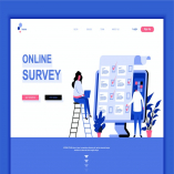 Online Survey Flat Landing Page Template