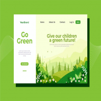 Go Green Landing Page Illustration