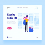 Social Landing Page Illustration