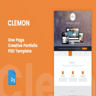 Clemon - One Page Creative Portfolio PSD Template