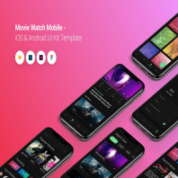 Movie Watch Mobile iOS & Android UI Kit Template