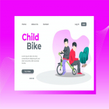 Child Bike Landing Page Illustration