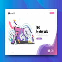 5G Network Web PSD and AI Vector Template