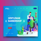 Gentleman Barbershop Web PSD and AI Vector Templat