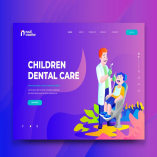 Children Dental Care Web PSD and AI Template