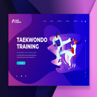 Taekwondo Sports Web PSD and AI Vector Template