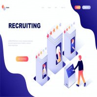 Recruiting Isometric Landing Page Template