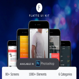 Flatte UI Kit - 80++ for Photoshop