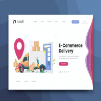 E-commerce Delivery Web PSD and AI Vector Template