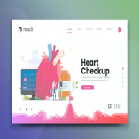 Medical Heart Checkup Web PSD and AI Vector