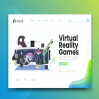 Virtual Reality Games Web PSD and AI Vector
