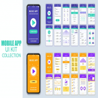 Big Collection Music Mobile App Ui Kit Screen