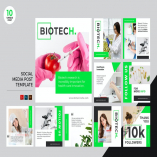 Biotechnology Social Media Kit PSD & AI