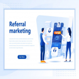 Referral Marketing Flat Landing Page Header