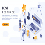 Best Feedback Isometric Header Flat Concept