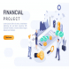 Financial Project Isometric Header Flat Concept