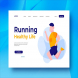 Running Healthy Life Landing Page Illustration