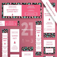 Summer Party Banner Pack Template