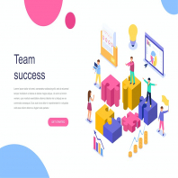 Team Success Isometric Concept