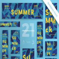 Summer Party Banner Pack Template