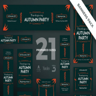 Thanksgiving Party Banner Pack Template