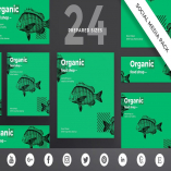 Organic Food Social Media Pack Template